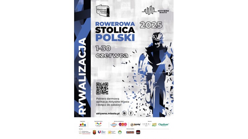 Plakat informujący o Pucharze Rowerowej Stolicy Polski 2025
